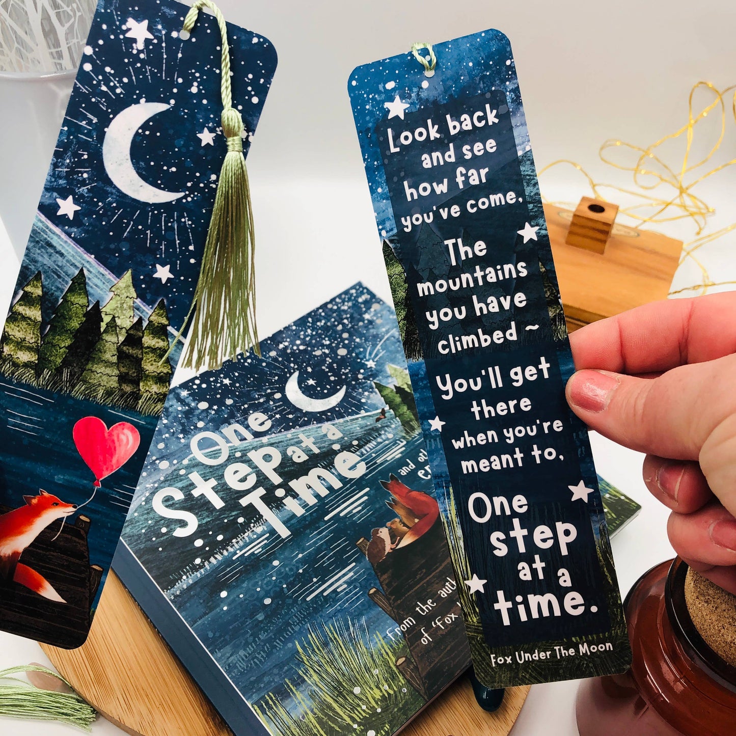 Fox under the Moon - Fox Bookmark - One Step At A Time