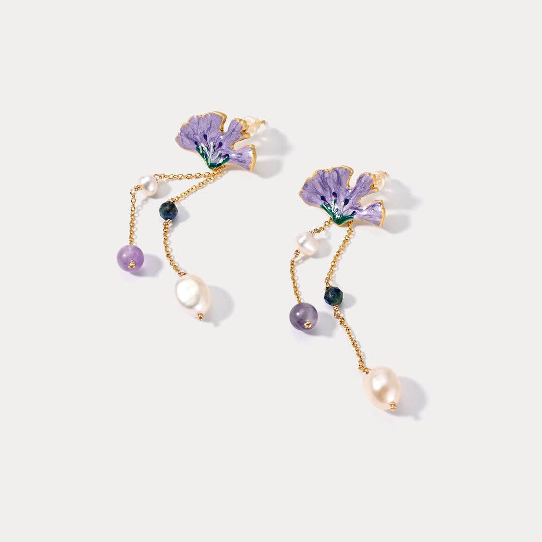 Verdivine - Ginkgo Leaf Dangling Earrings