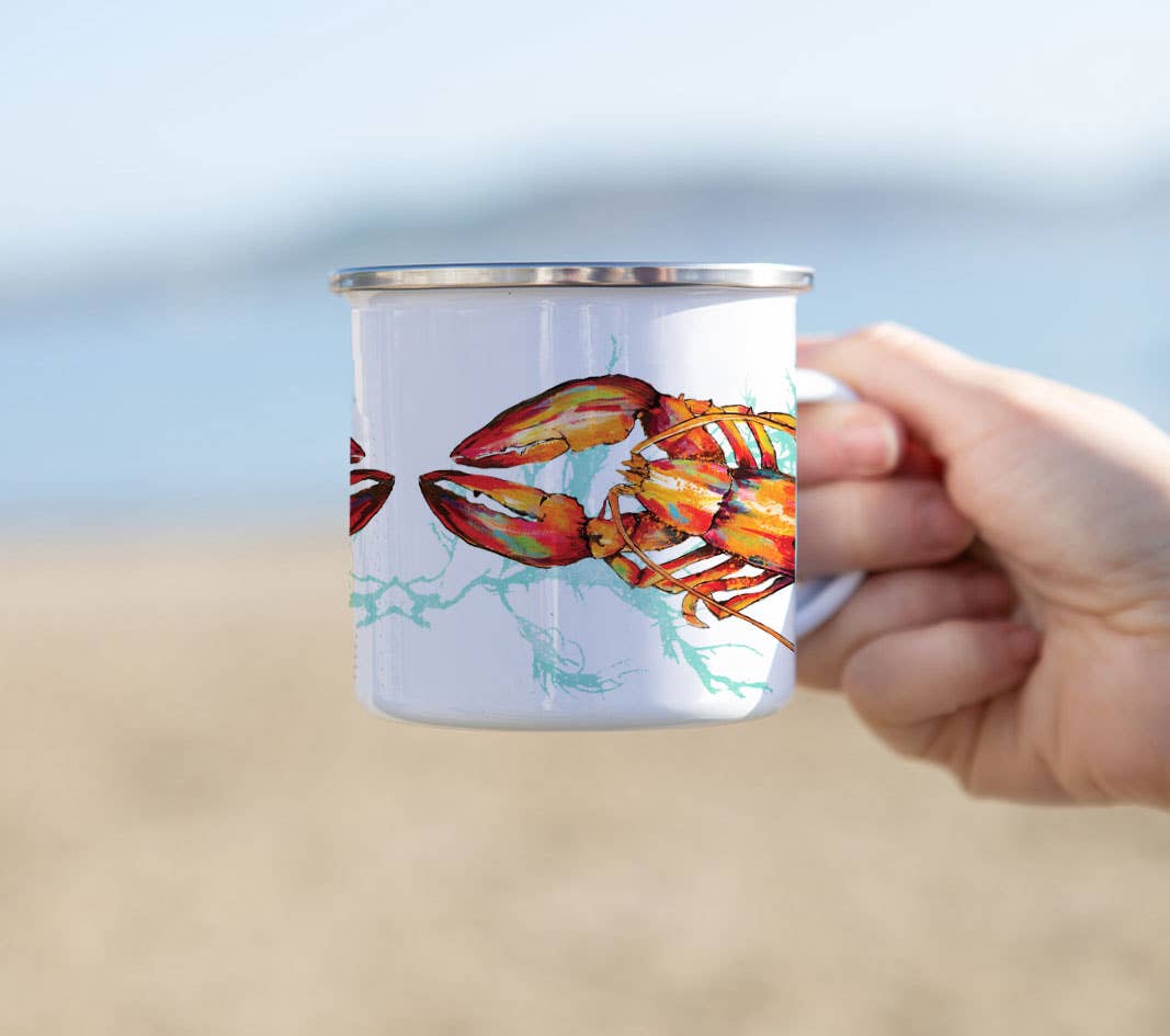 Dollyhotdogs - Red Lobster Enamel Mug