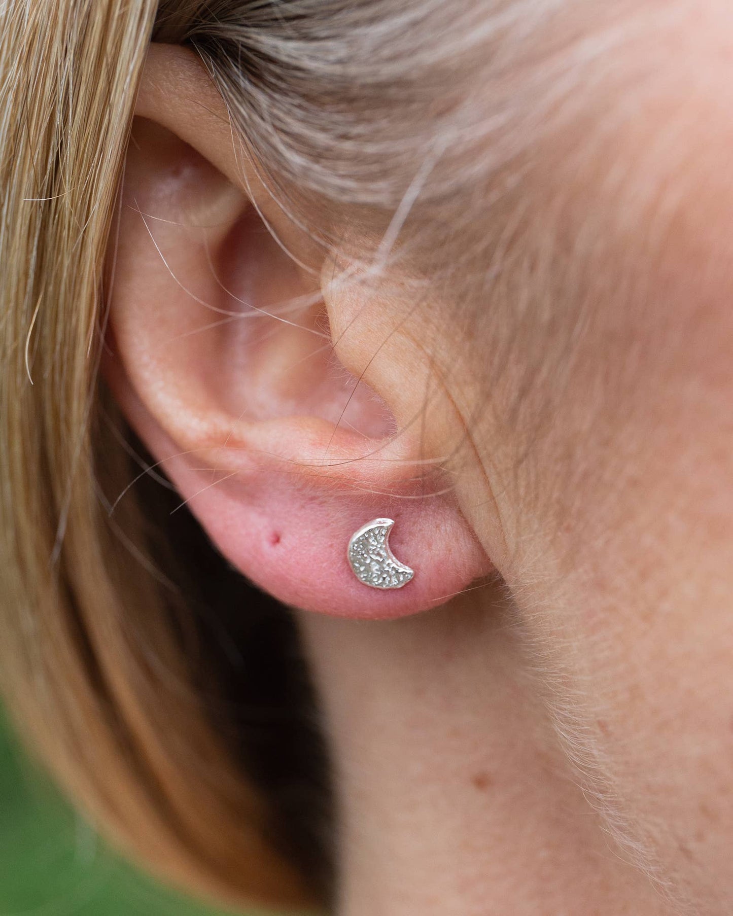 Sterling Silver Mini Studs - Moon