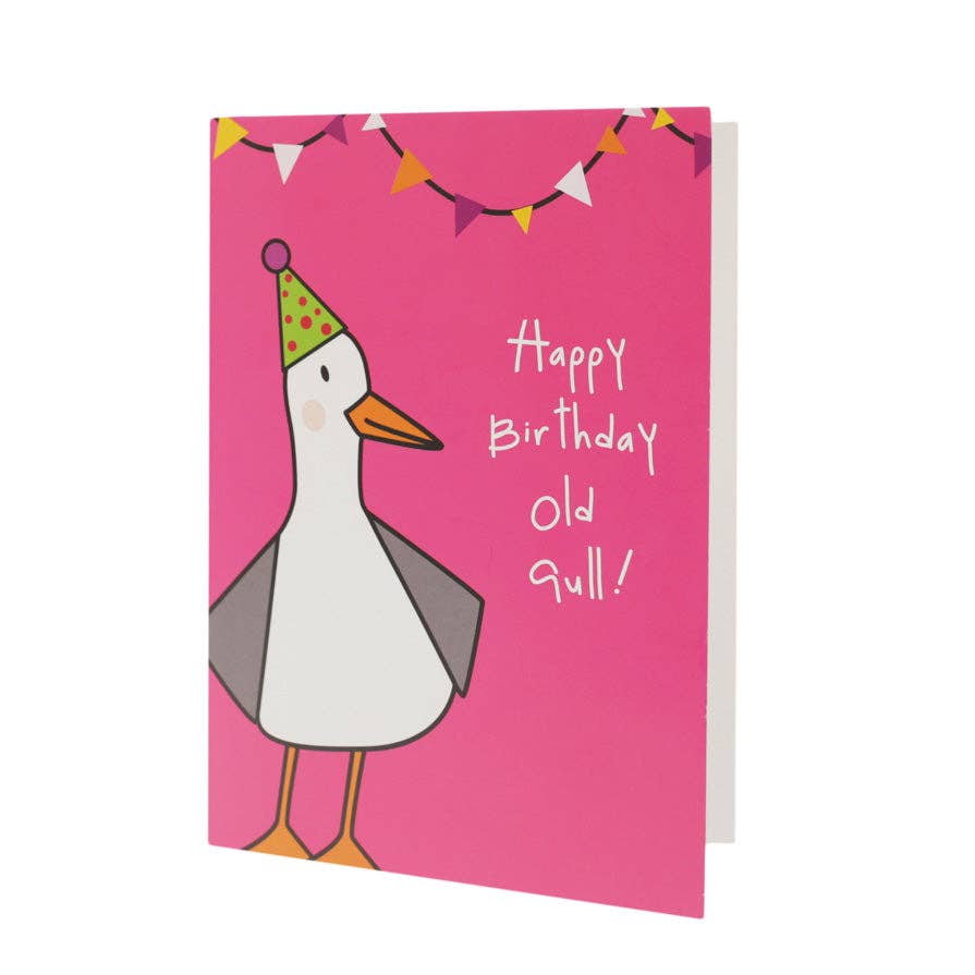 Gone Crabbing - Happy Birthday Old Gull! Greeting Card