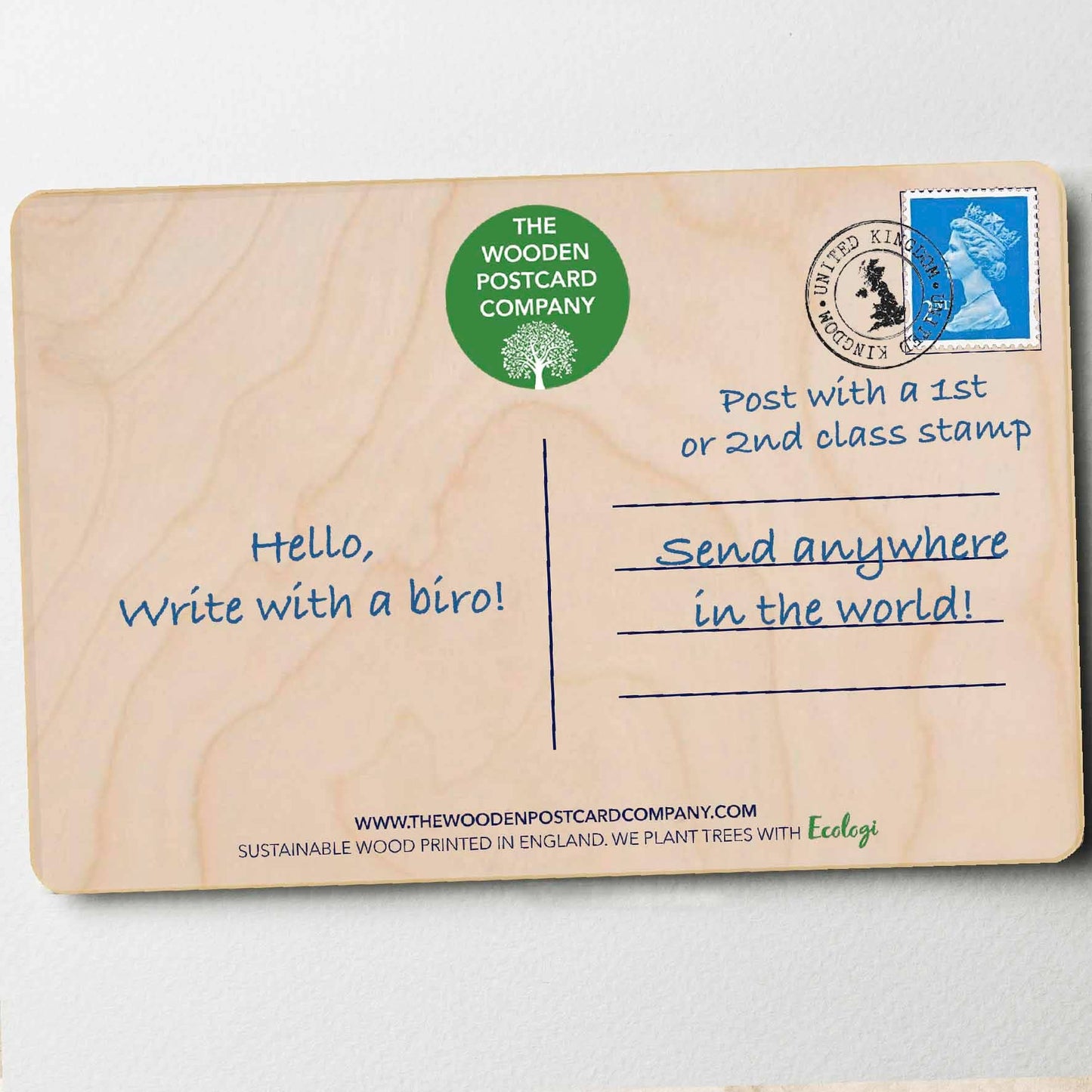 The Wooden Postcard Company - Anglesey, Wales - Eco-friendly Magnet