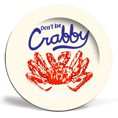 Art Wow - Plates, Don't Be Crabby Retro Crab by EZbie - 8"