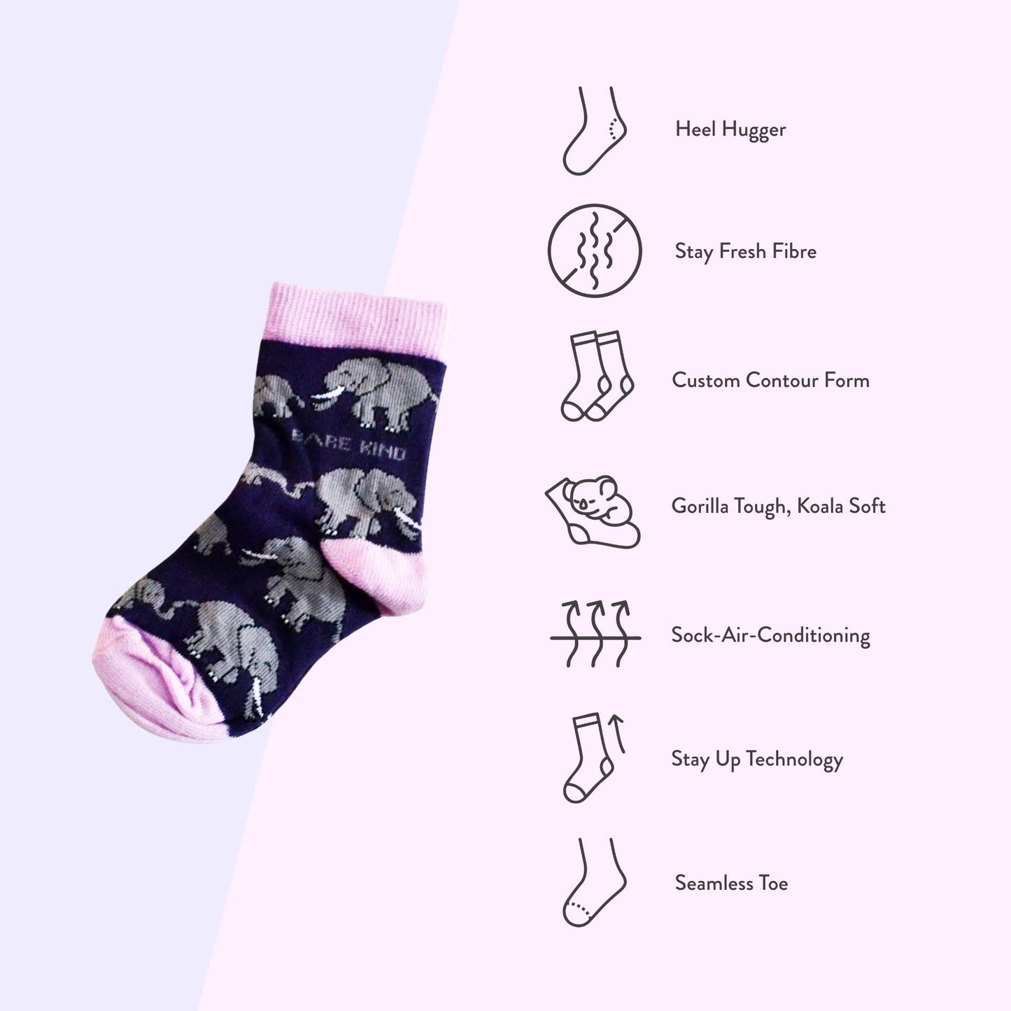 Bare Kind - Elephant Socks - Kid's Socks
