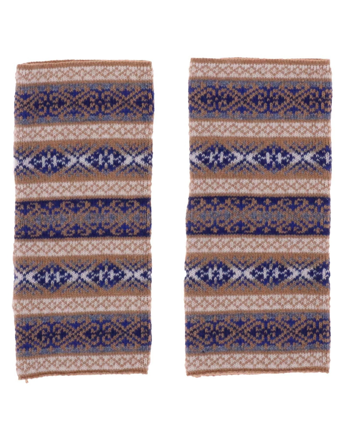 Cadenza Italy Ltd - Cashmere Blend Fairisle Wrist Warmers