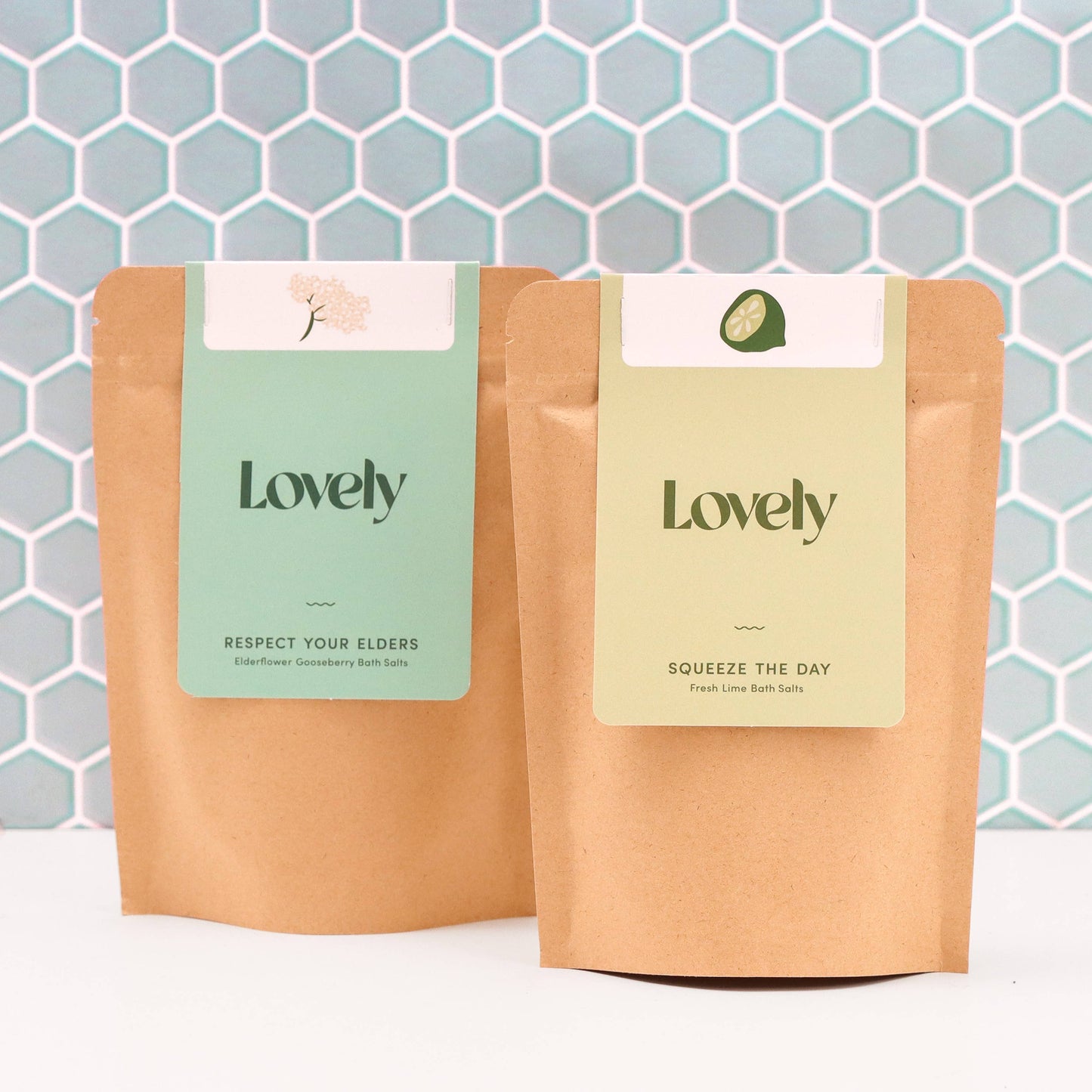 Lovely Skincare - Bath Salts - Respect Your Elders -Elderflower and Gooseberry