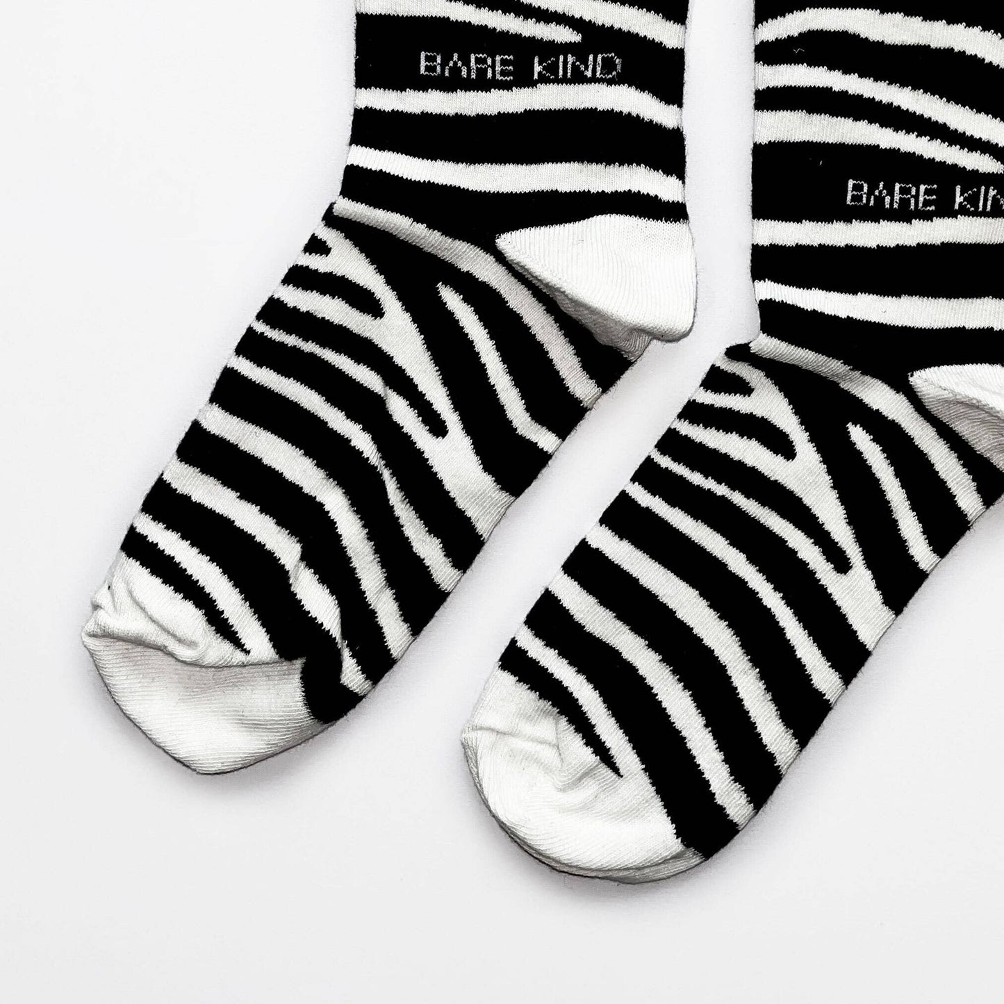 Bare Kind - Zebra Print Socks | Bamboo Socks | Black Socks: UK Adult 4-7 / Single Pair