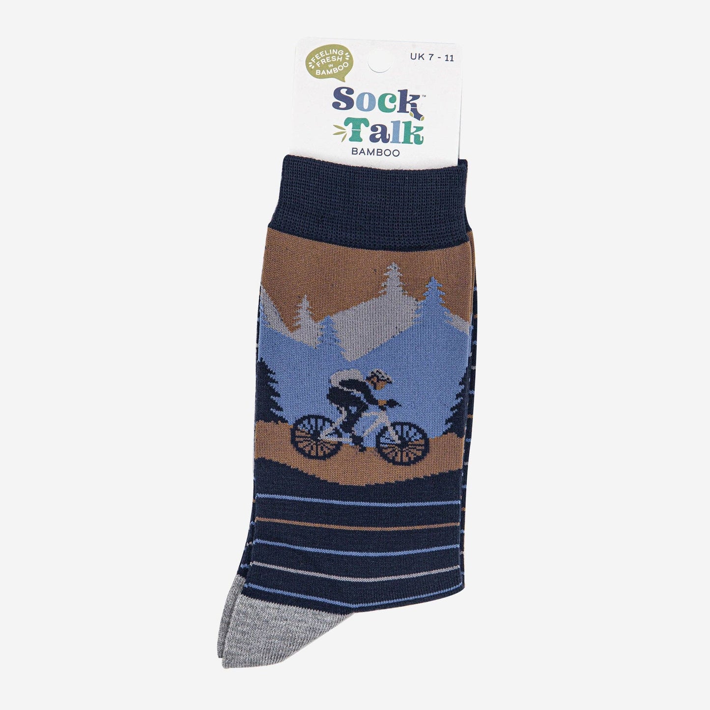 Men's Bamboo Socks - Navy Blue/Denim Blue, Mountain Bike Scene