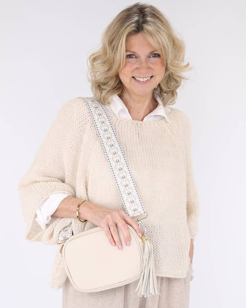 Cadenza Italy Ltd - - Tassle Crossbody Leather Camera Bag