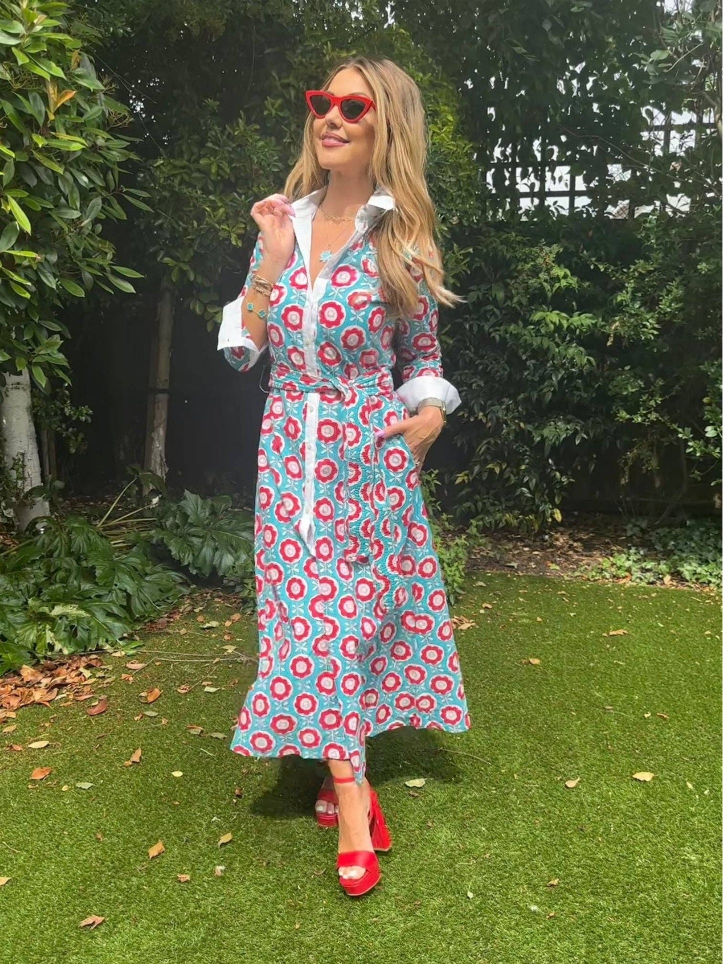 New Day Originals "JOY" AQUA DAISY (Fully Lined): AQUA DAISY