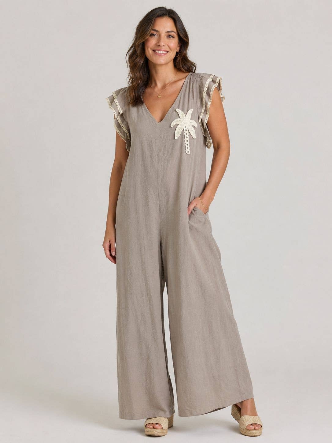 Lace Detailed Kimera Jumpsuit