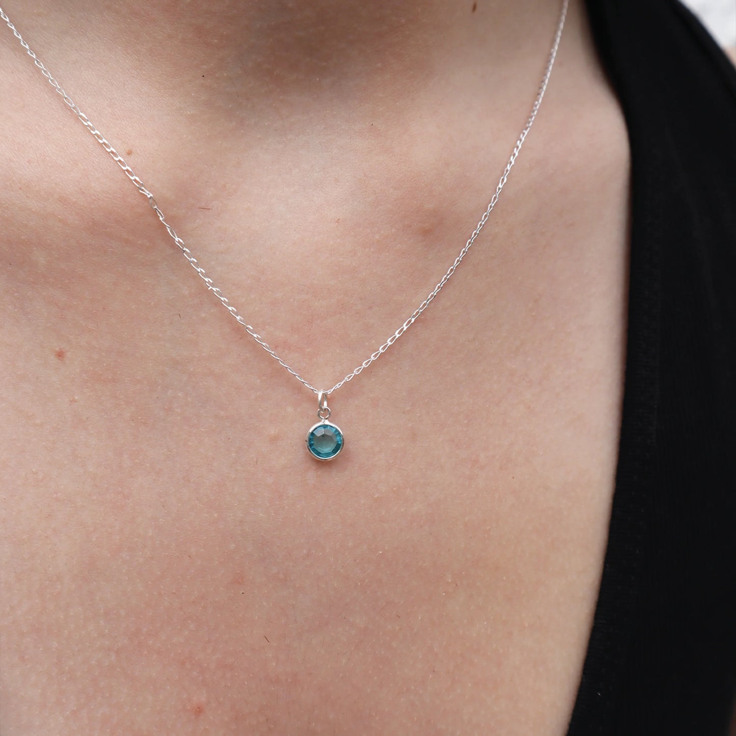 Saskia Lucy Silver Crystal Necklace