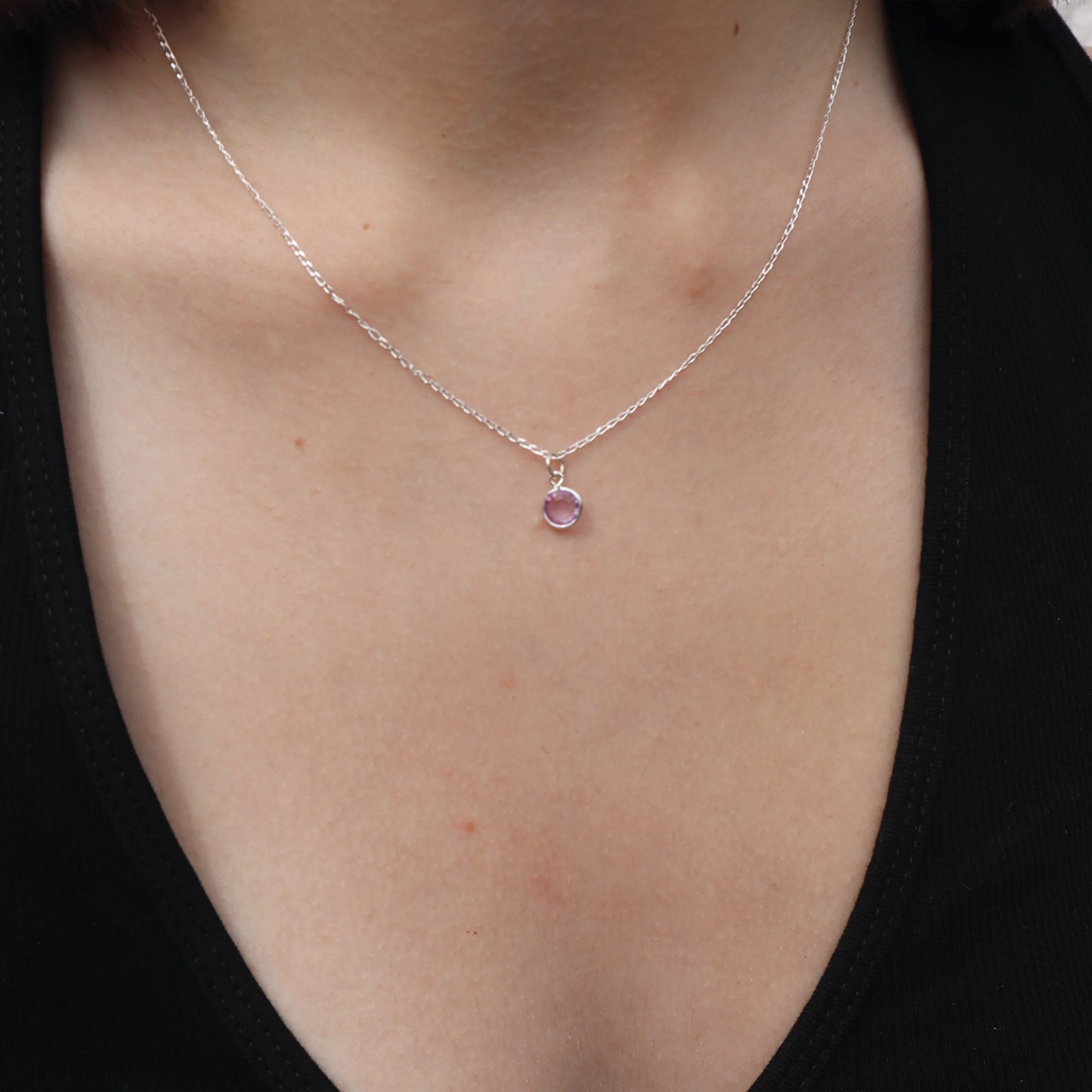 Saskia Lucy Silver Crystal Necklace