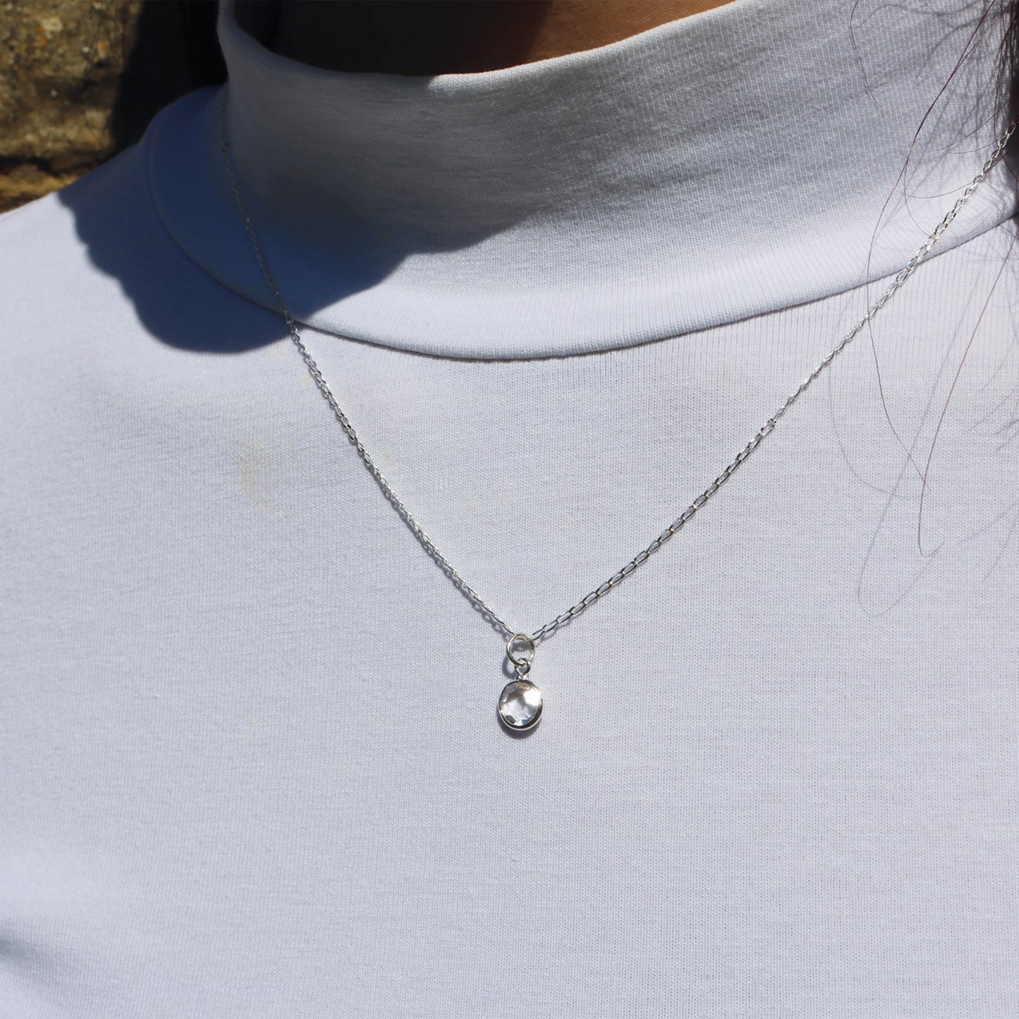 Saskia Lucy Silver Crystal Necklace