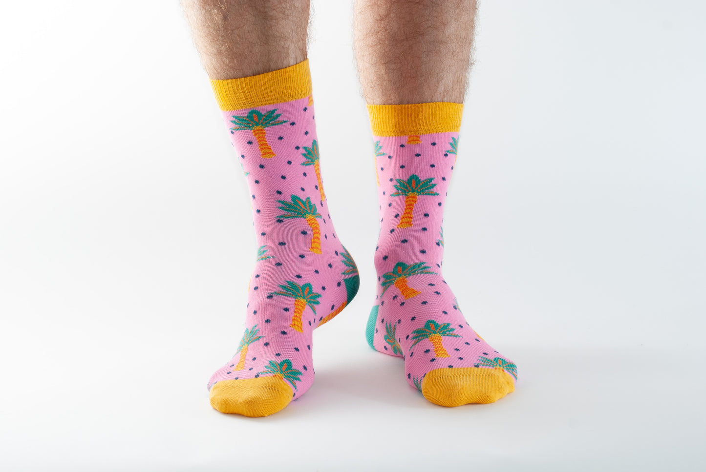 Doris & Dude Pink Palm Tree Socks