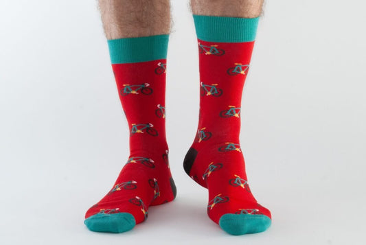 Doris & Dude red bikes socks