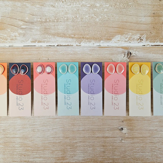 Studio 23 Ceramics - Stud Pebble Earring Pair