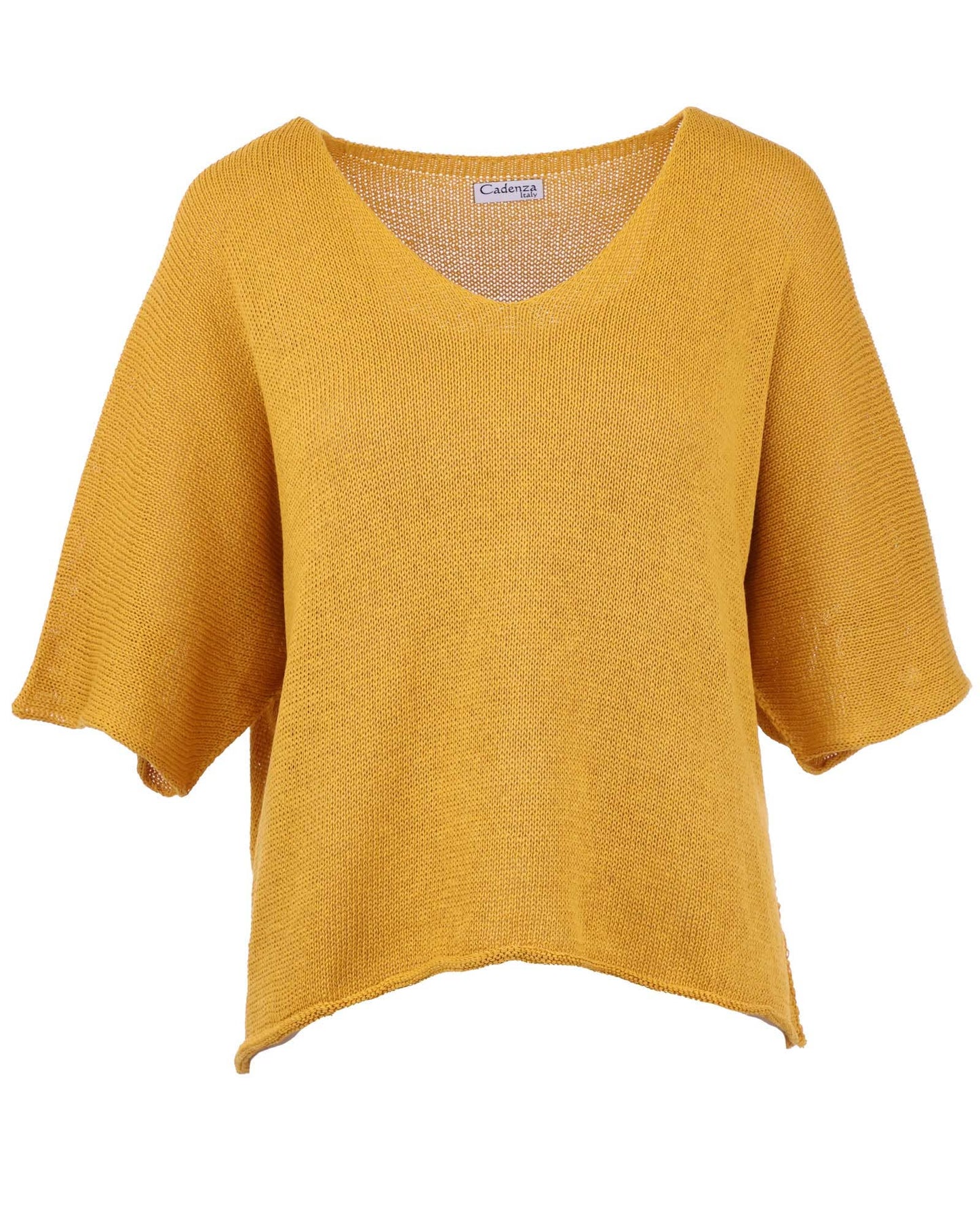 Cadenza Italy Ltd - Cotton Blend V Neck Tunic Top