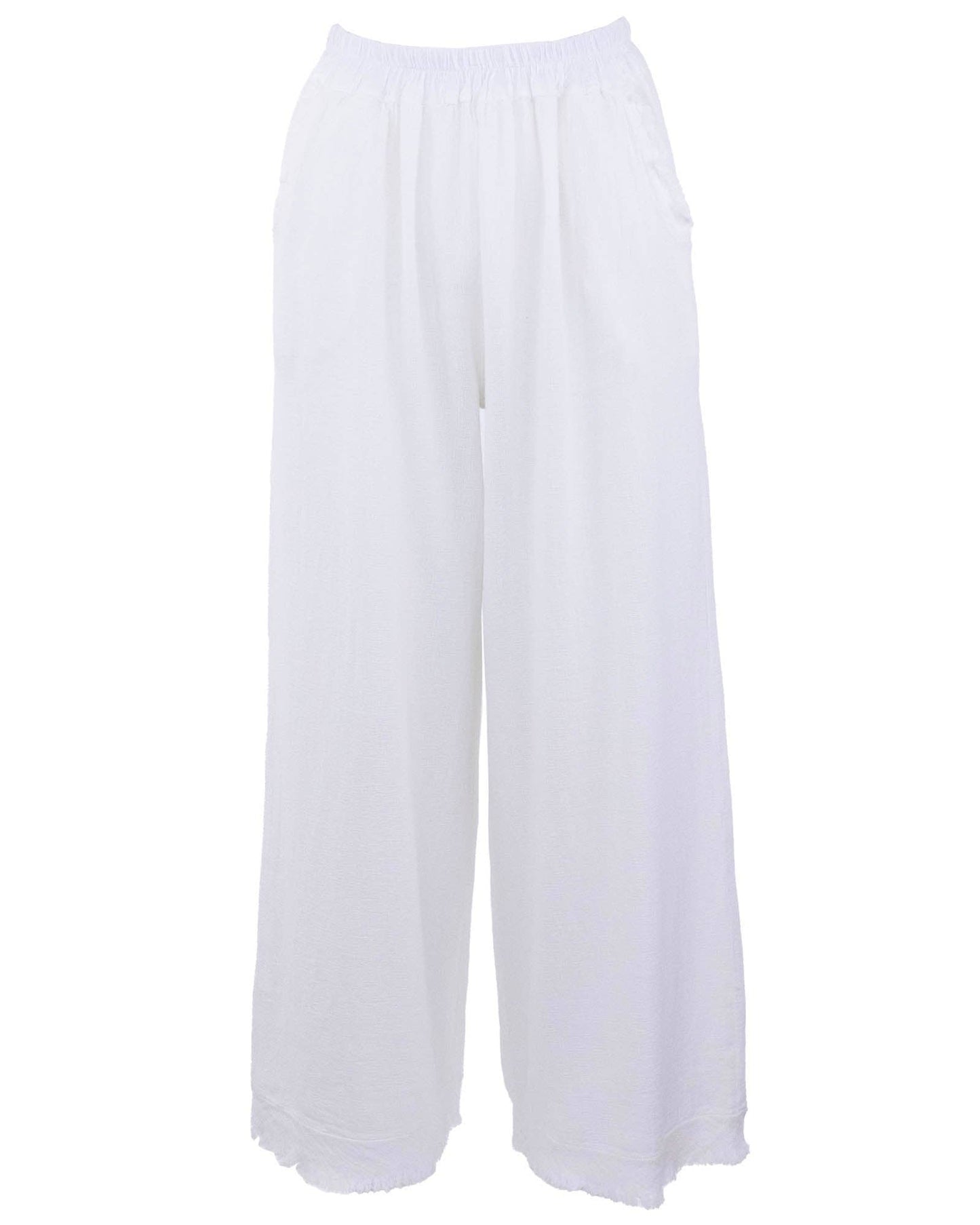 Cadenza Linen and Cotton Blend Trousers: One Size