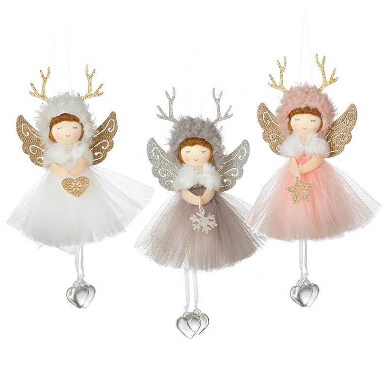 Christmas -HANGING GIRLS IN DRESSES WITH HEARTS MIX (fT)