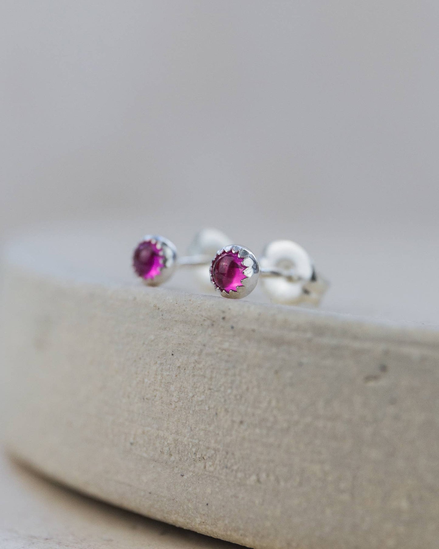 Lucy Kemp Jewellery - Sterling Silver Mini Gemstone Studs