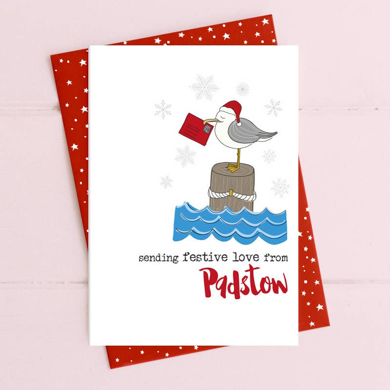 Personalised - Christmas Seagull - Greetings Card