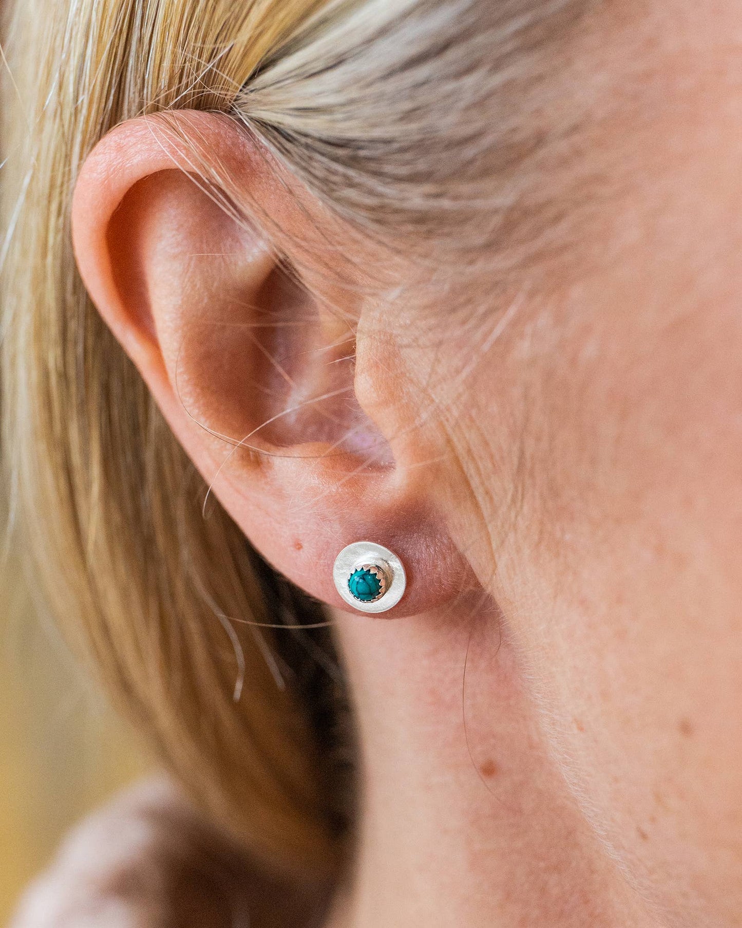 Lucy Kemp Jewellery - Sterling Silver Birthstone Disc Studs