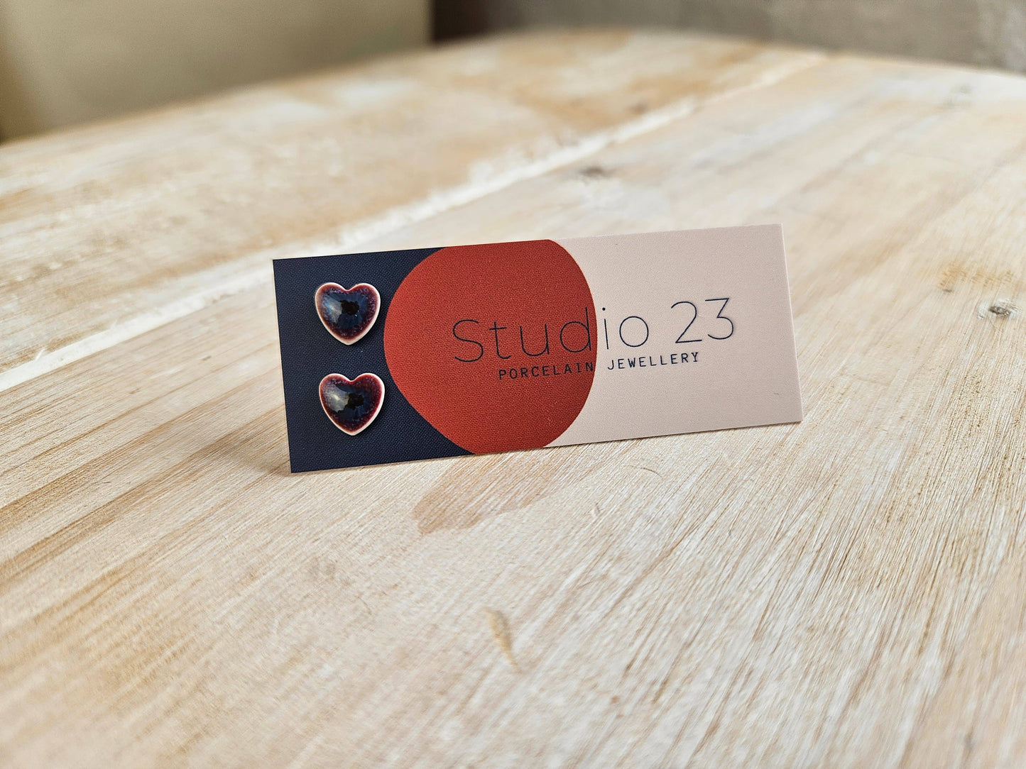 Studio 23 Ceramics - Stud Heart Earring Pair