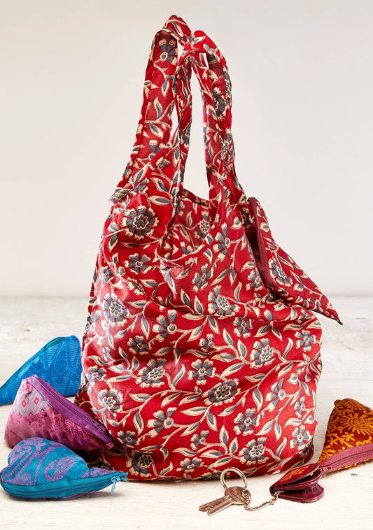 Namaste - Recycled Sari Folding Shopping Bags