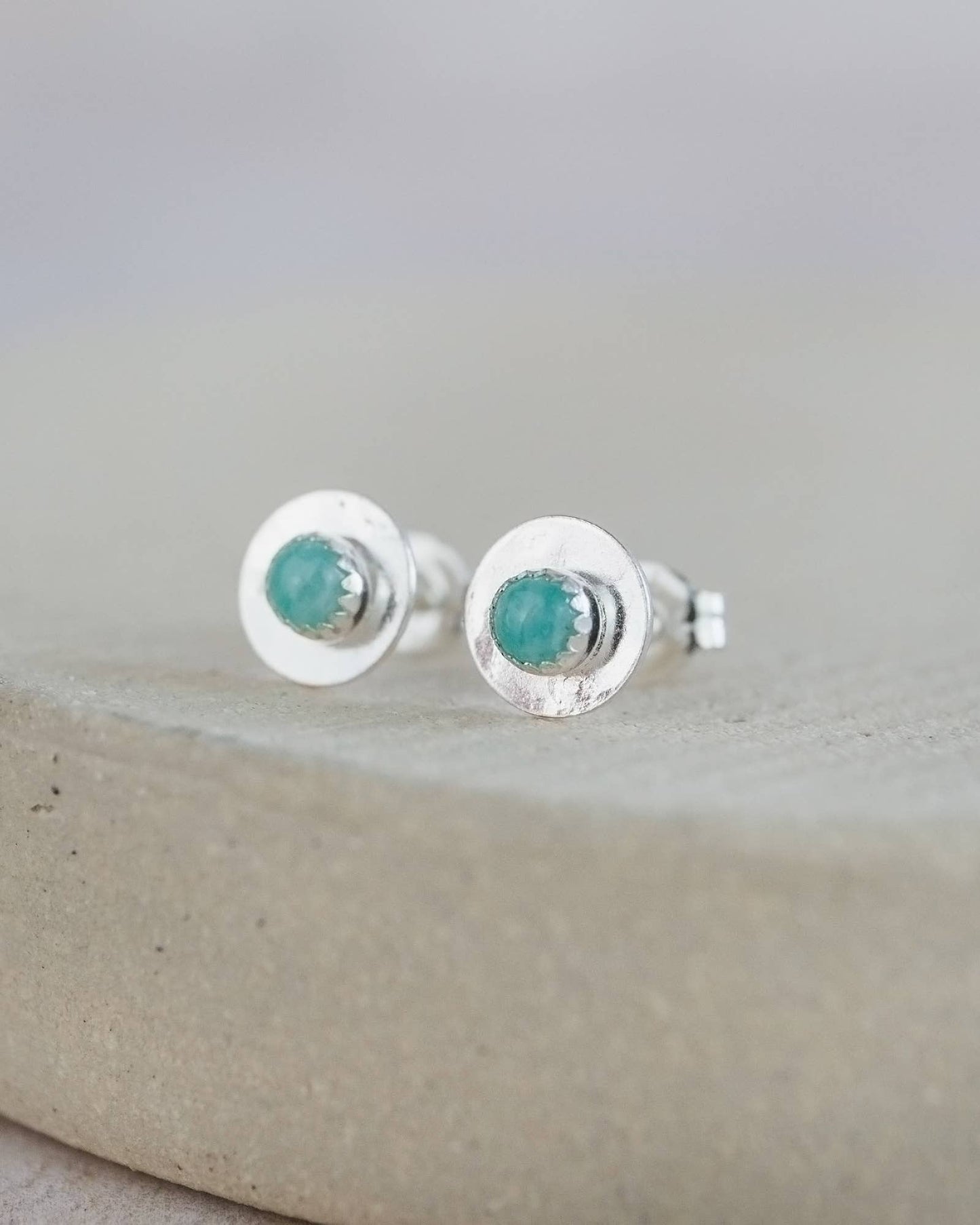 Lucy Kemp Jewellery - Sterling Silver Birthstone Disc Studs
