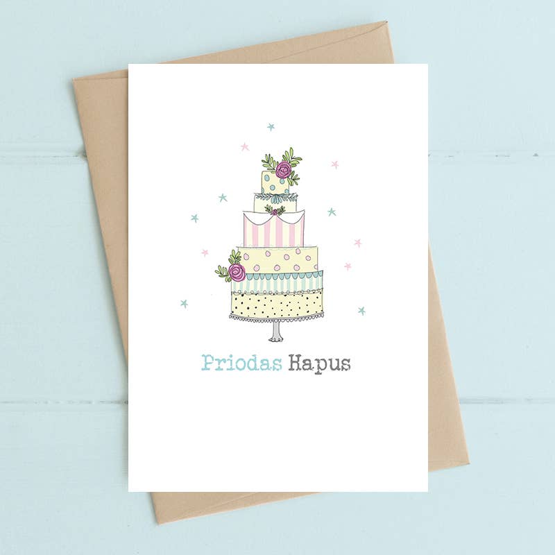 Welsh Card -  Priodas Hapus (Happy Wedding Day)