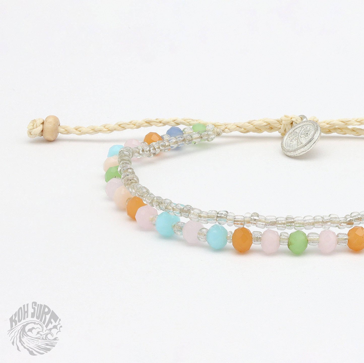 Pineapple Island -  Kanawa Beach Beaded Bracelet, Surf Bracelet by Koh Surf : Aqua PAL-146