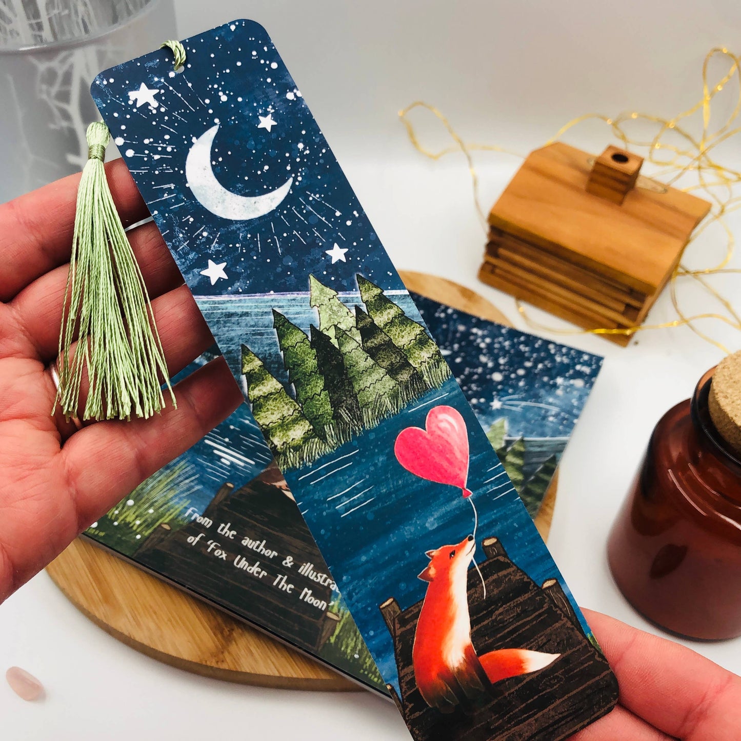 Fox under the Moon - Fox Bookmark - One Step At A Time