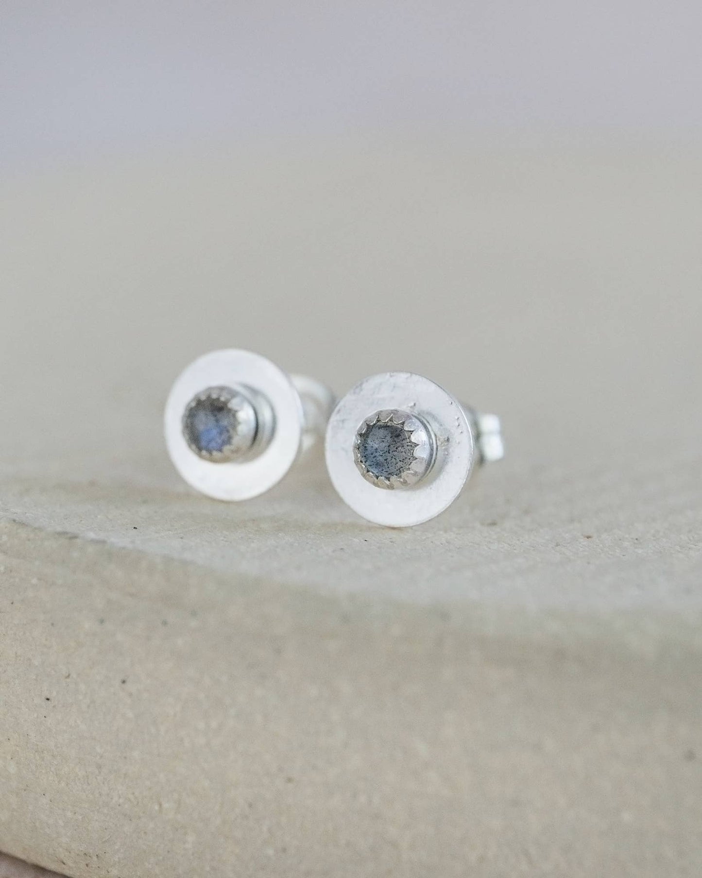 Lucy Kemp Jewellery - Sterling Silver Birthstone Disc Studs