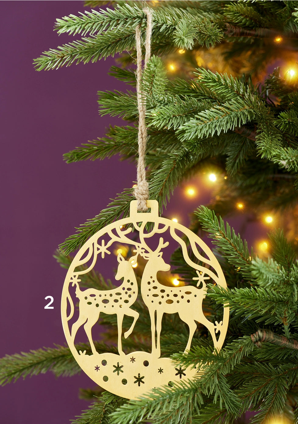Namaste - Large filigree reindeer motif bauble XM15