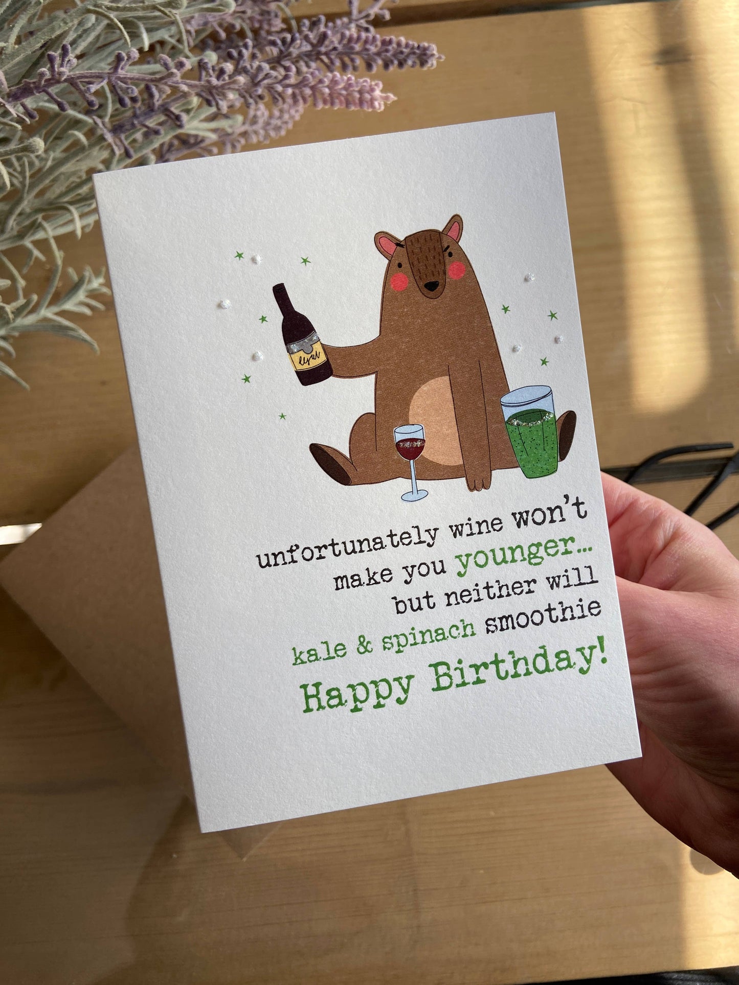 Dandelion Stationery - Kale and spinach smoothie - Funny Greetings Card