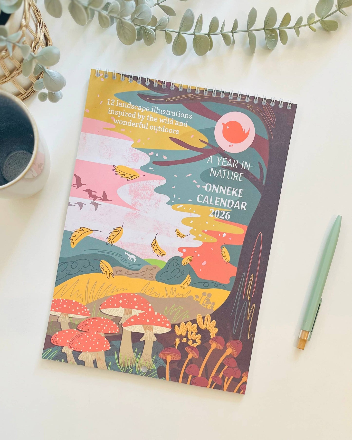 A Year in Nature 2026 Wall Calendar - Double Page A4