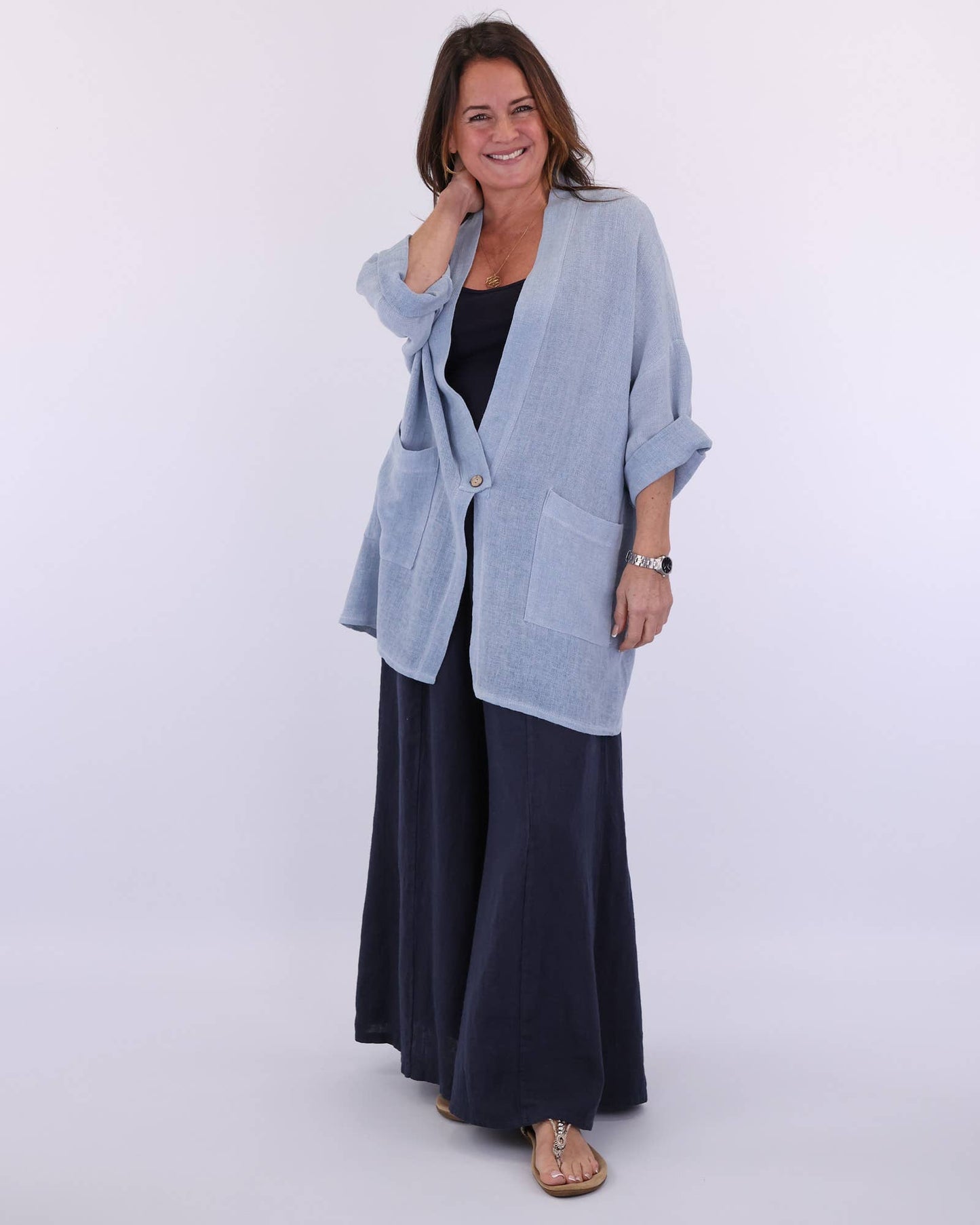 Cadenza Italy Ltd - Linen and Cotton Blend Kimono
