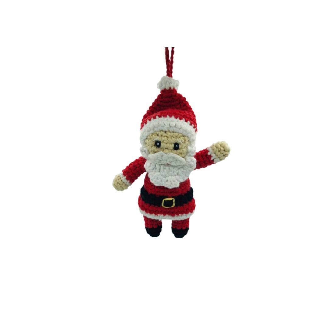 Santa Christmas Decoration, Fair Trade Handmade Crochet