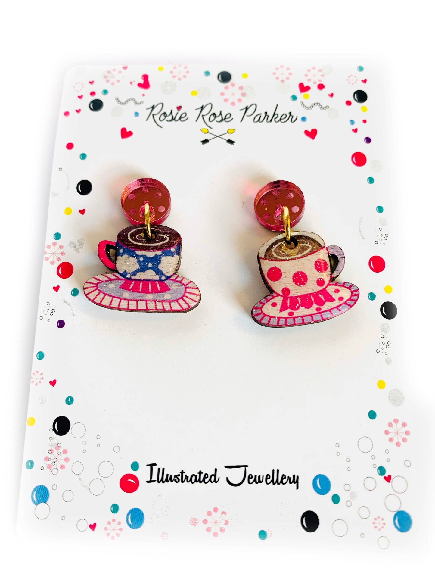 Rosie Rose Parker - Coffee cup statement earrings