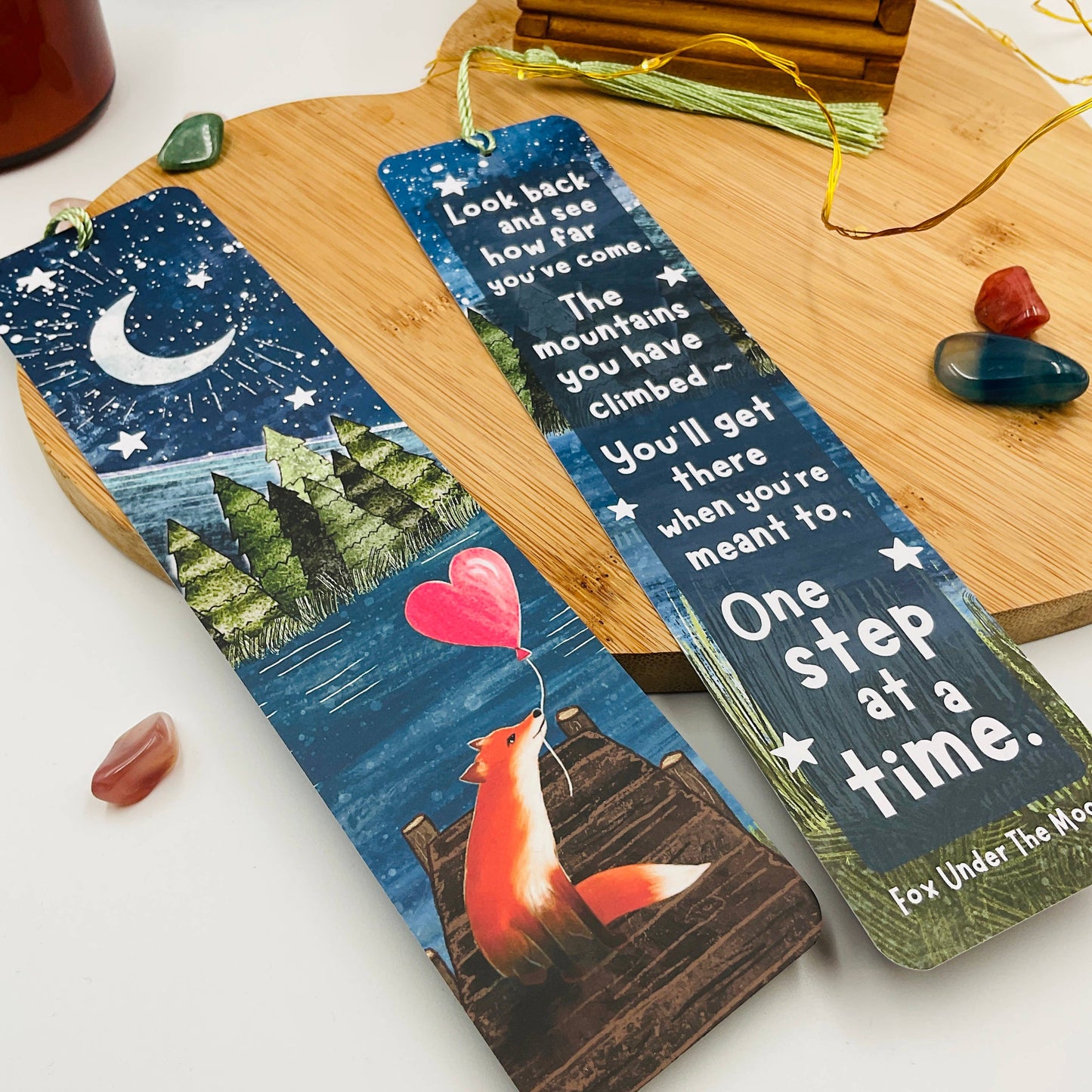 Fox under the Moon - Fox Bookmark - One Step At A Time