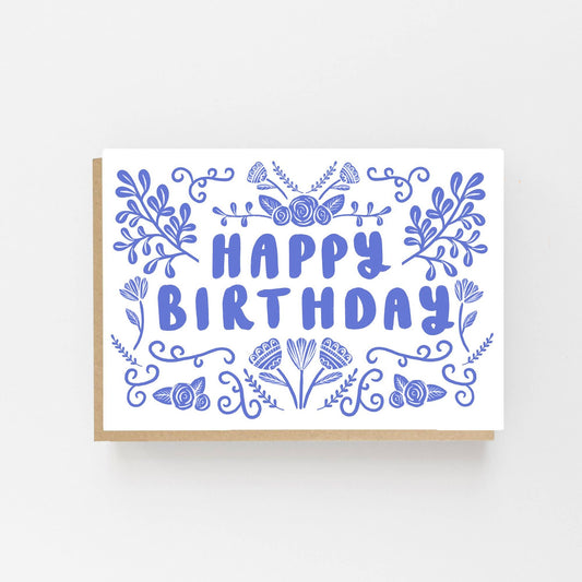Lomond Paper Co - Happy Birthday - Folk Blue