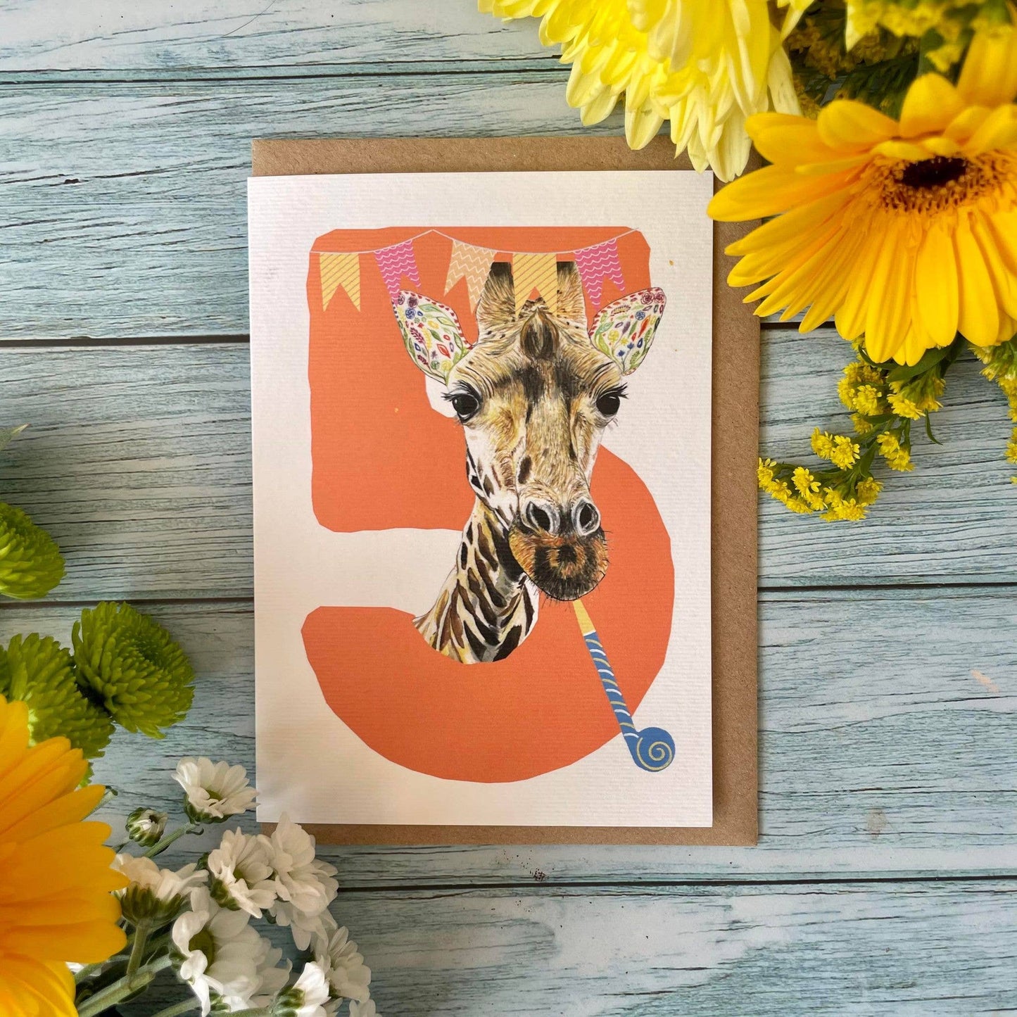 Jen Winnett Eco Artist - Number 5 Children's Birthday Card