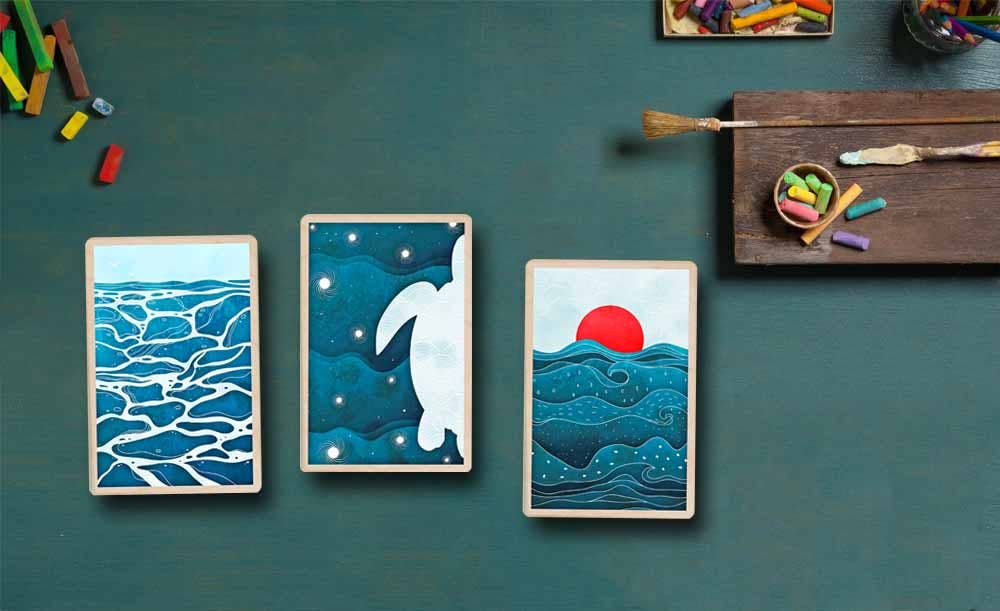 The Wooden Postcard Company - SUN AND SEA sustainable wood postcard