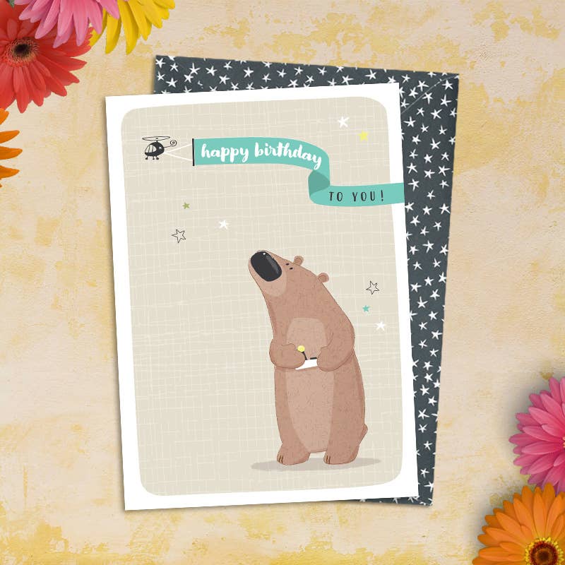 Birthday - Helicopter - Greetings Card