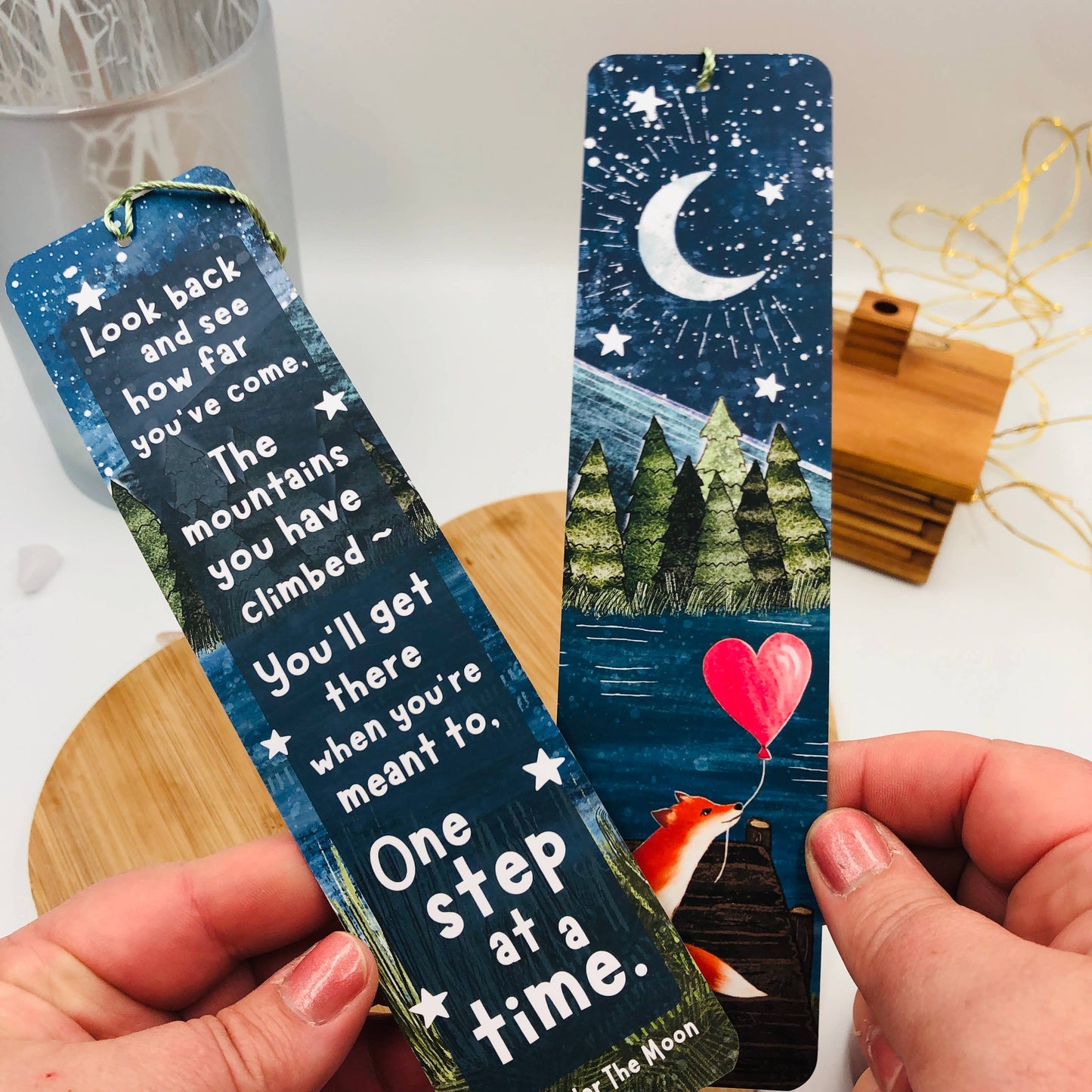 Fox under the Moon - Fox Bookmark - One Step At A Time