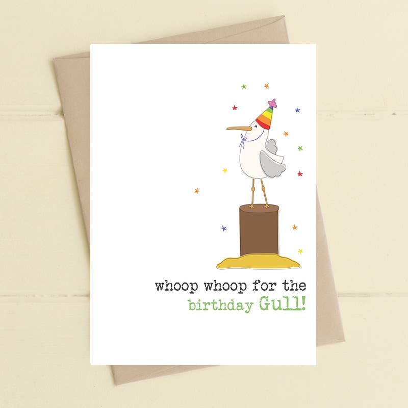 Birthday Gull - Seagull Greetings Card