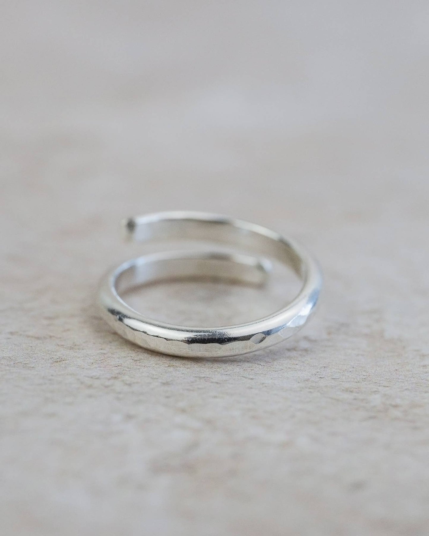Lucy Kemp Jewellery - Sterling Silver Wrap Around Hammered Thumb Ring
