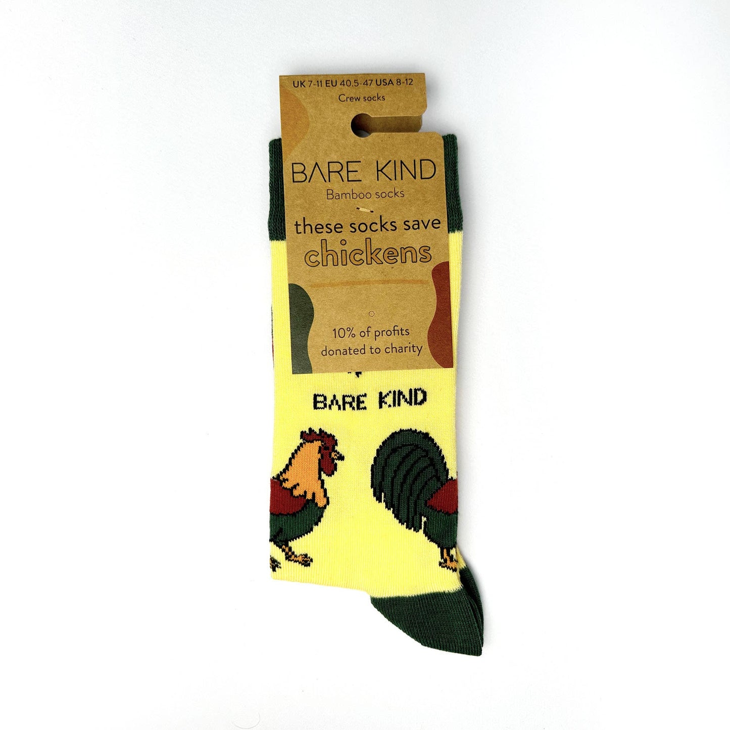 Bare Kind - Chicken Socks | Bamboo Socks | Yellow Socks | Farm Socks: UK Adult 7-11 / Single Pair