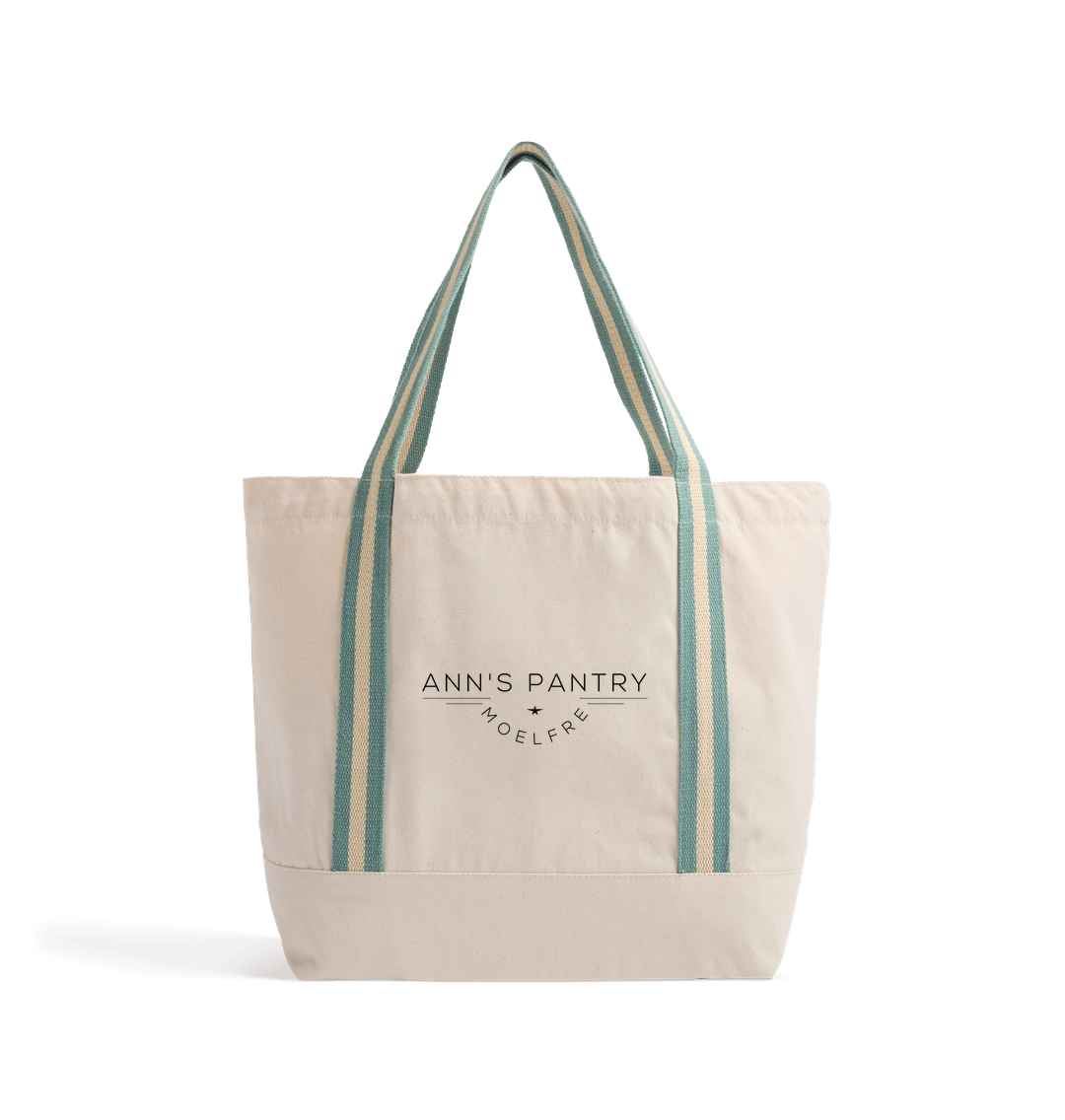 Natural/Sage Green Ann's Pantry Beach Bag Logo 3